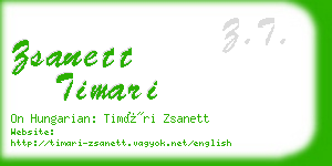 zsanett timari business card